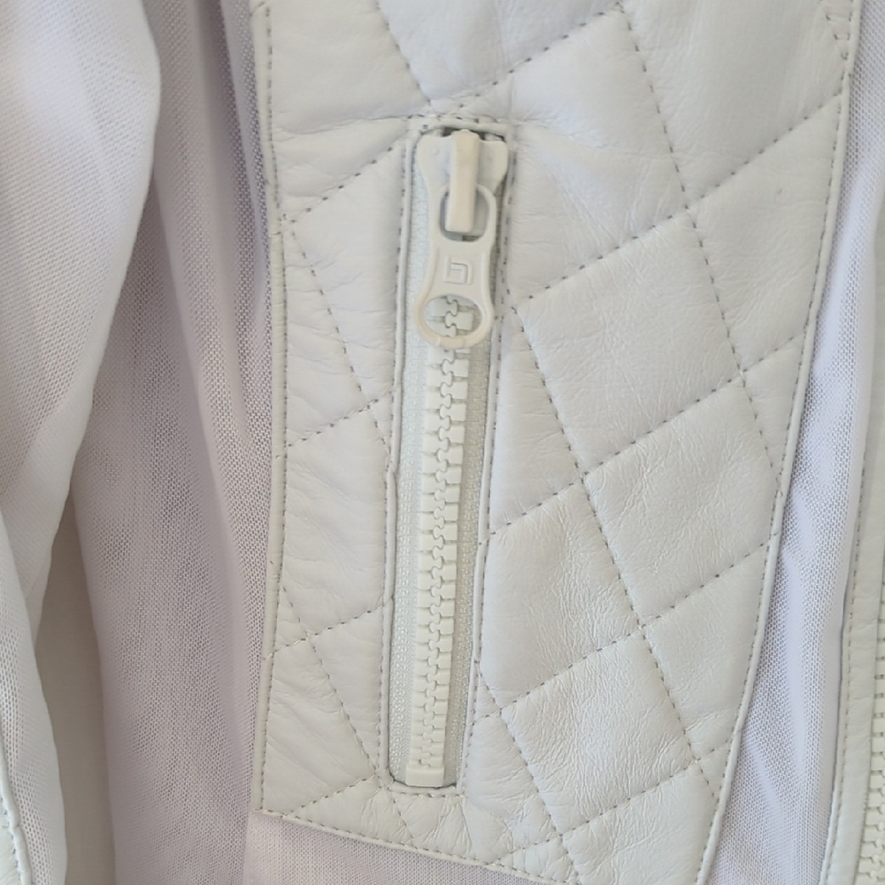 🩷Blanc Noir Quilted White Moto Jacket🩷 - Picture 8 of 12